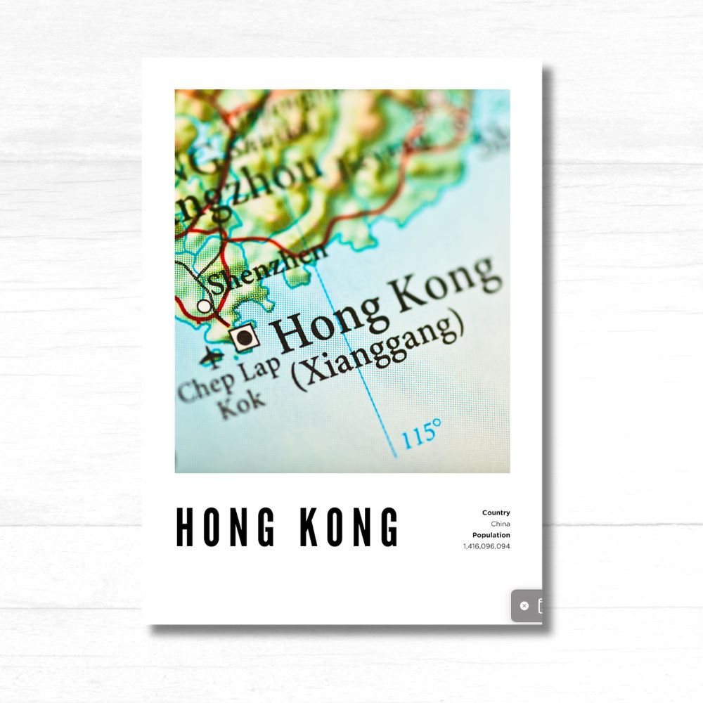 Hong Kong Map Poster
