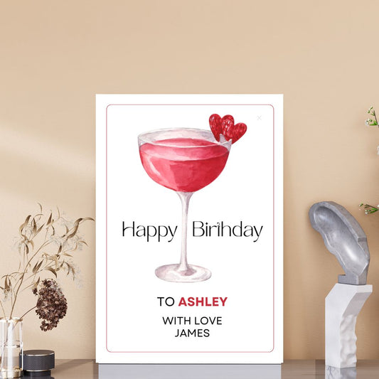 LOVE DRINK LARGE PERSONALISED GIFT TAG