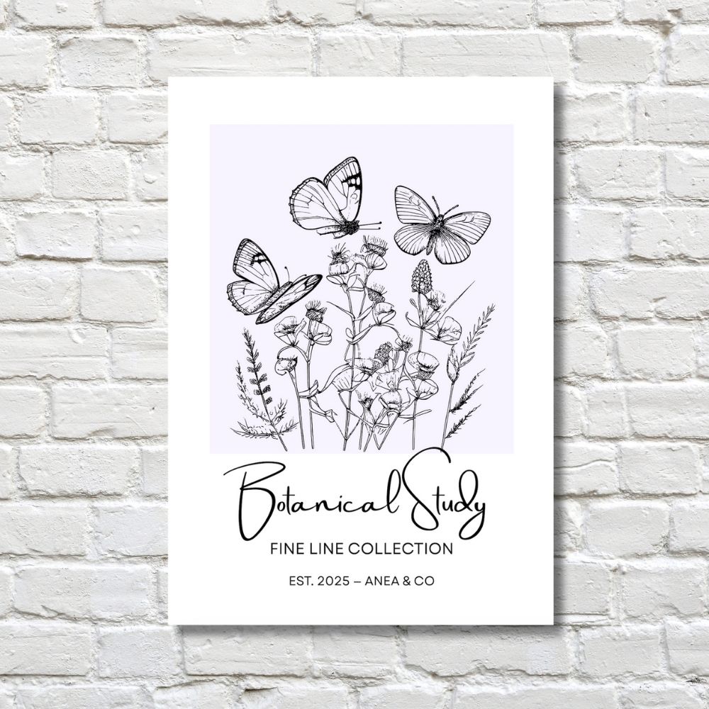 Botanical Study Collection floral poster featuring detailed botanical illustrations by ANEA