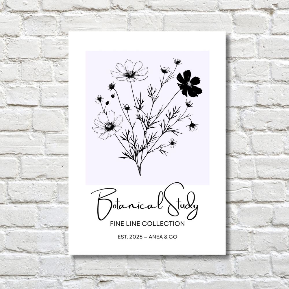 Botanical Study Collection floral poster featuring detailed botanical illustrations by ANEA