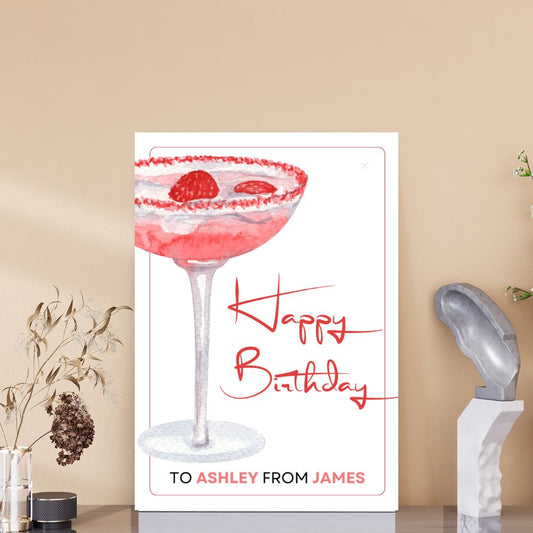 PINK DRINK LARGE PERSONALISED GIFT TAG