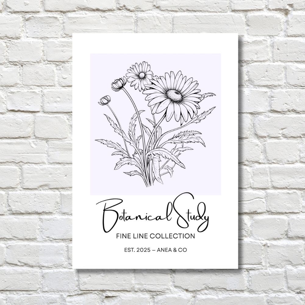 Botanical Study Collection floral poster featuring detailed botanical illustrations by ANEA