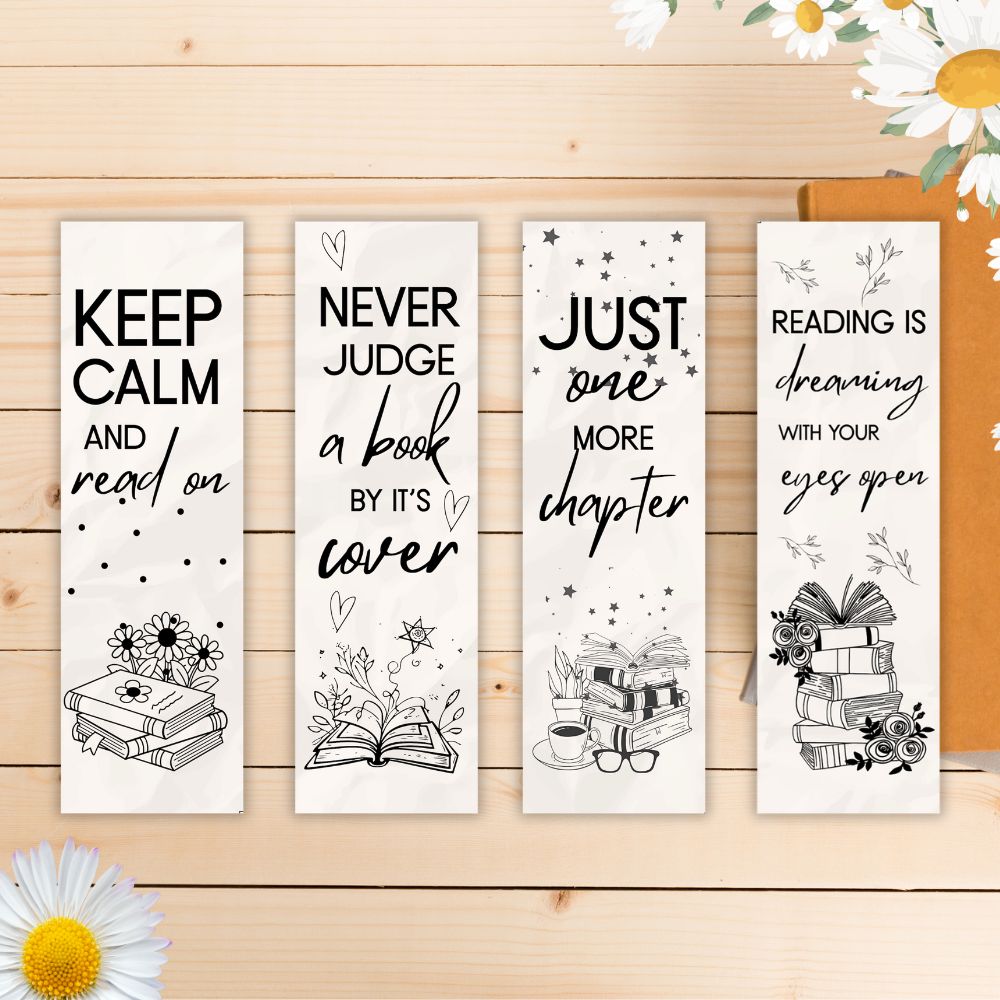 Keep Calm quotes collection bookmarks set by ANEA & CO featuring minimalist designs and motivational phrases in soft pastel colors – perfect for readers and stationery lovers.