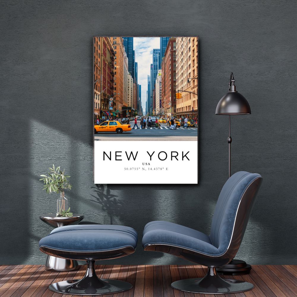 New York Coordinates Poster