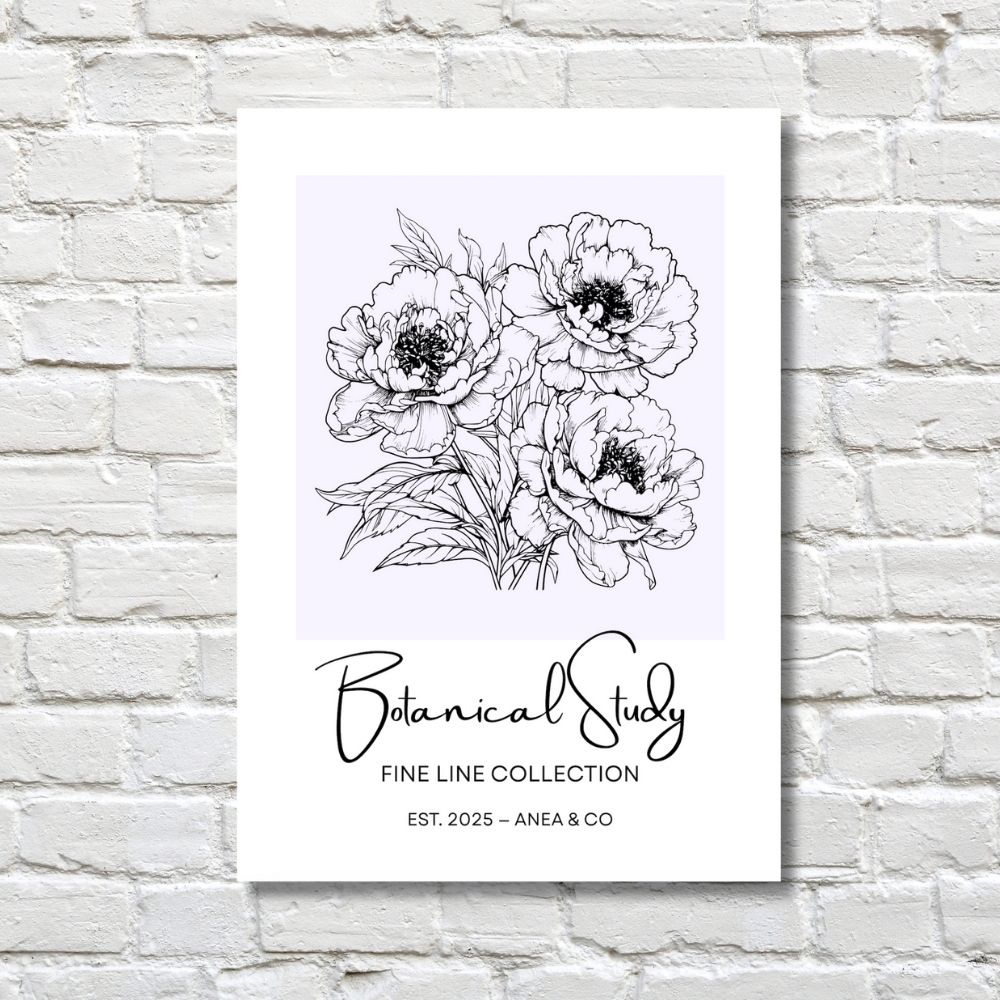 Botanical Study Collection floral poster featuring detailed botanical illustrations by ANEA