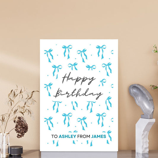 BOWS LARGE PERSONALISED GIFT TAG