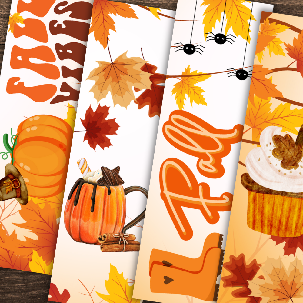 AUTUMN PUMPKIN BOOKMARK SET