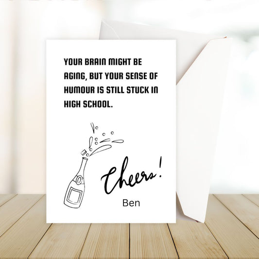 CHEERS BIRTHDAY PERSONALISED CARD