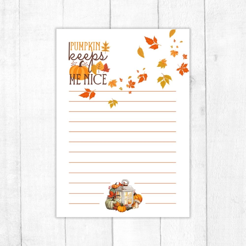 PUMPKIN KEEPS ME NICE A6 NOTEPAD