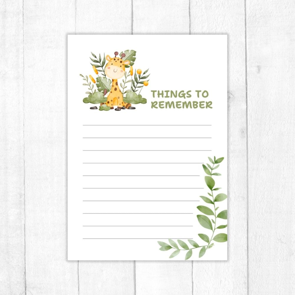 GIRAFFE THINGS TO REMEMBER A6 NOTEPAD