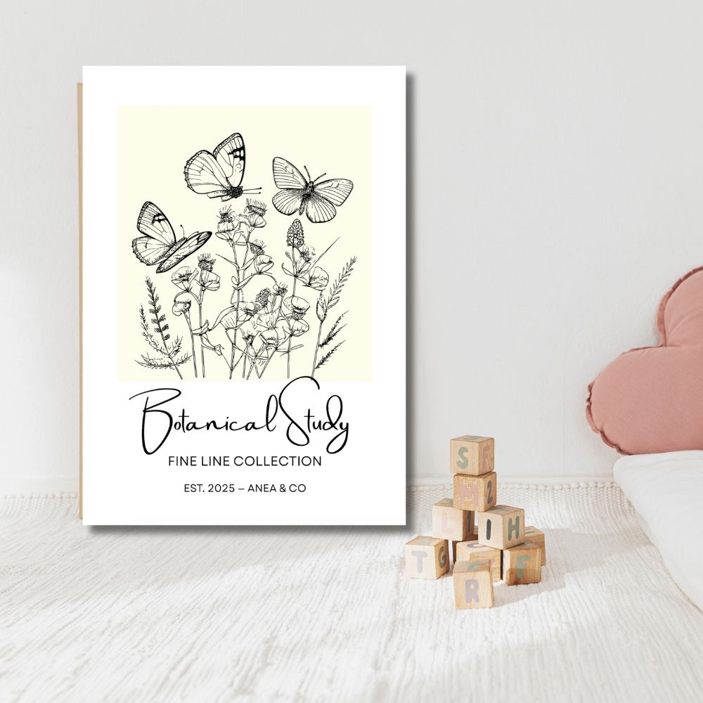 Botanical Study Collection floral poster featuring detailed botanical illustrations by ANEA