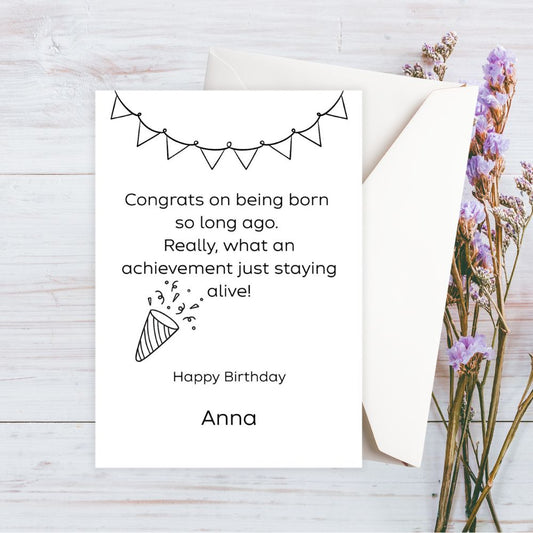 CONGRATS BIRTHDAY PERSONALISED CARD