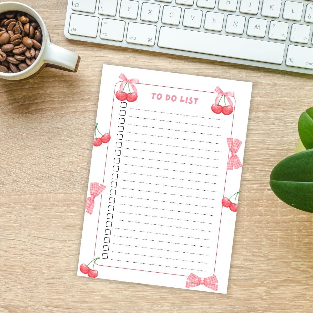 CHERRY TO DO LIST A6 NOTEPAD