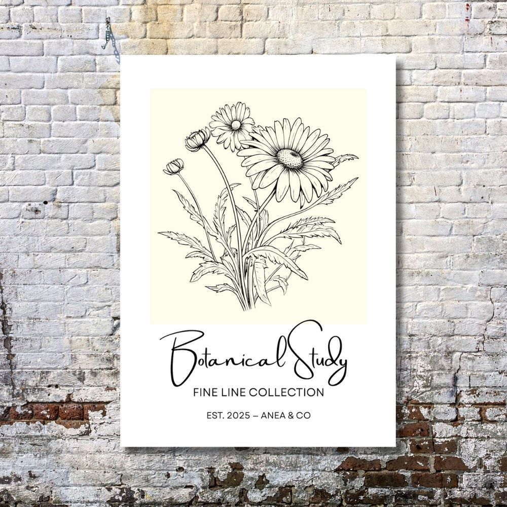 Botanical Study Collection floral poster featuring detailed botanical illustrations by ANEA