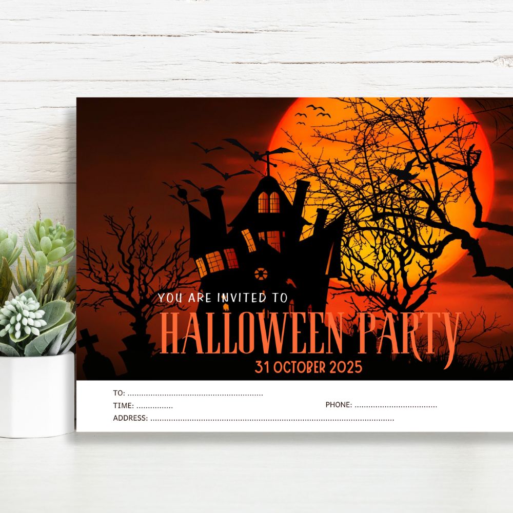 MOON HALLOWEEN PARTY INVITATION