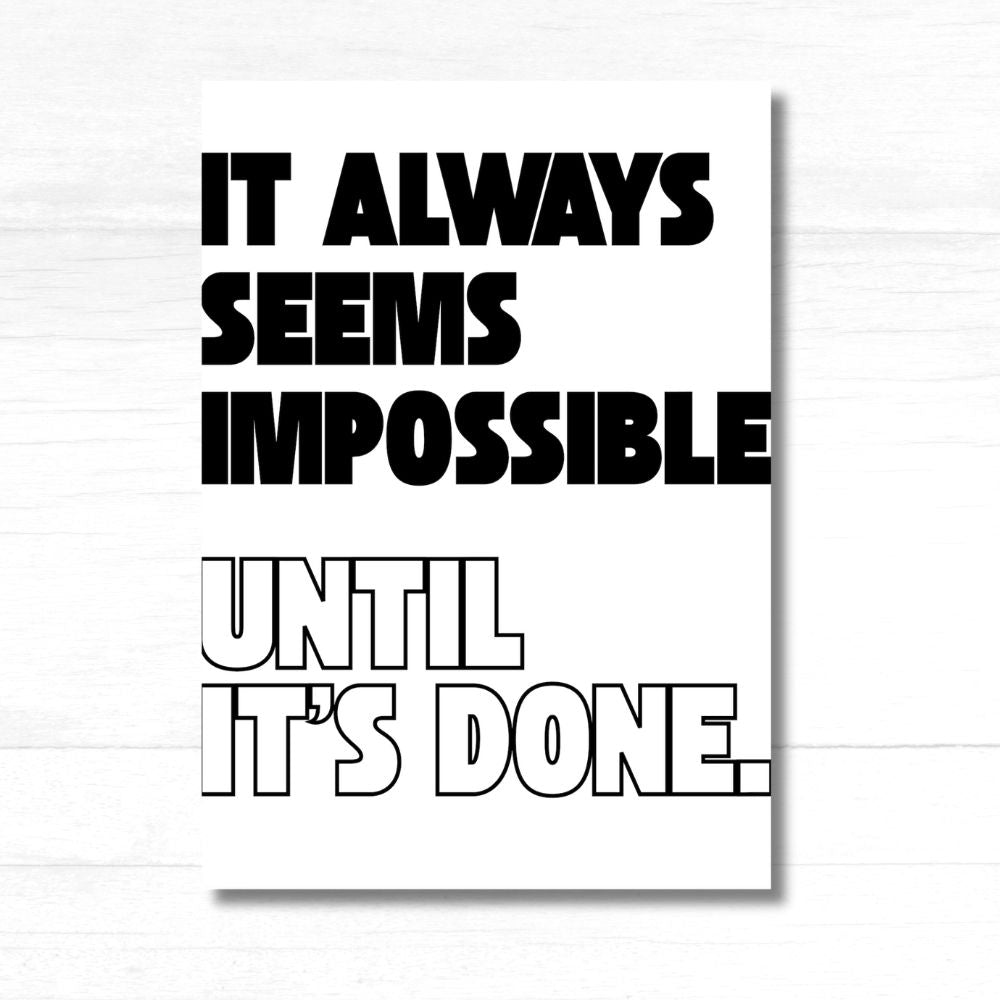 Motivational quote poster wall art print, inspiring home decor with uplifting message by ANEA