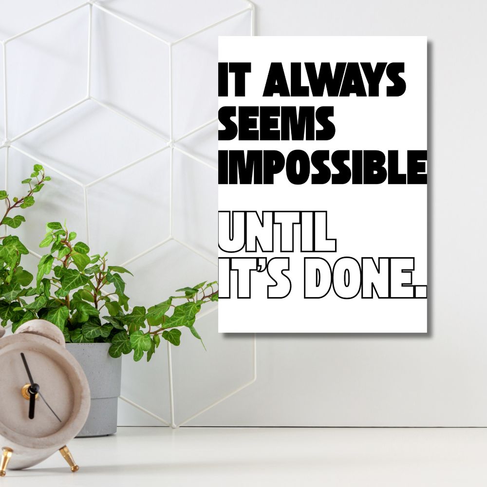 Motivational quote poster wall art print, inspiring home decor with uplifting message by ANEA