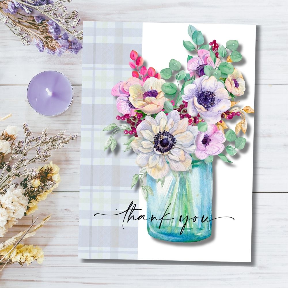 Flowers in the Jar Thank You Card