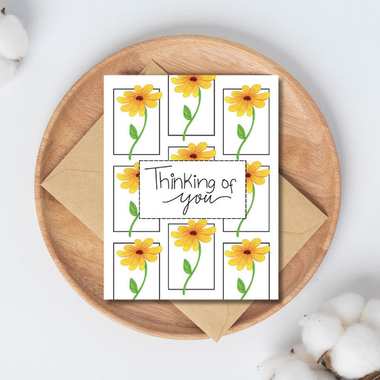 Yellow Flowers Thank You Greeting Card