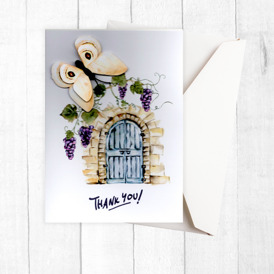 VINTAGE THANK YOU BUTTERFLY 3D CARD