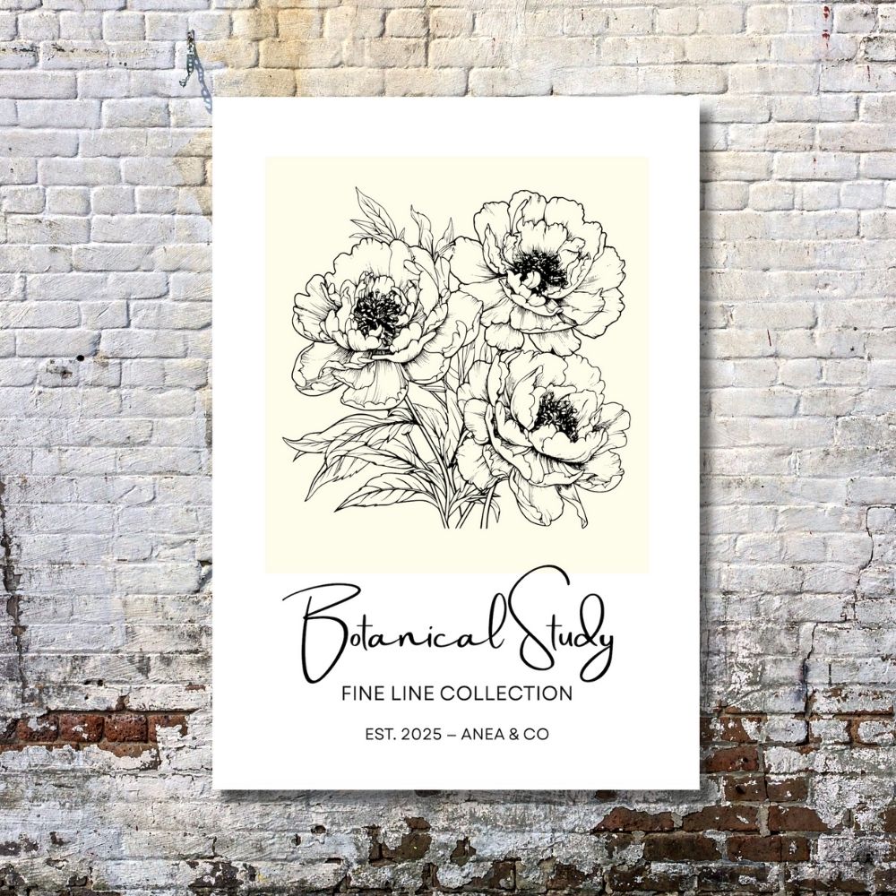 Botanical Study Collection floral poster featuring detailed botanical illustrations by ANEA