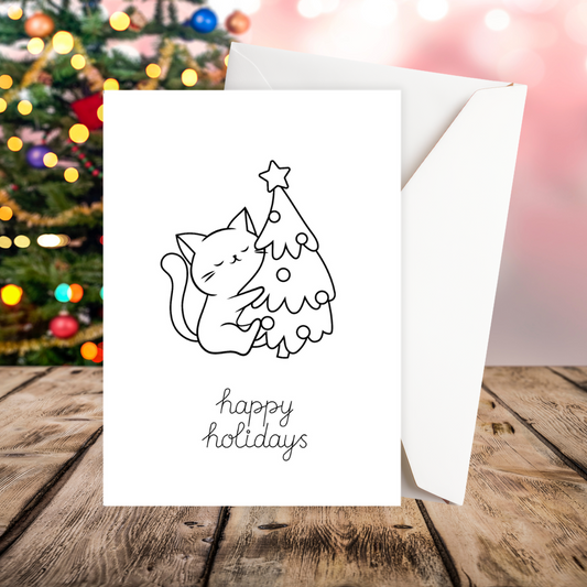 CAT HAPPY HOLIDAYS CARD