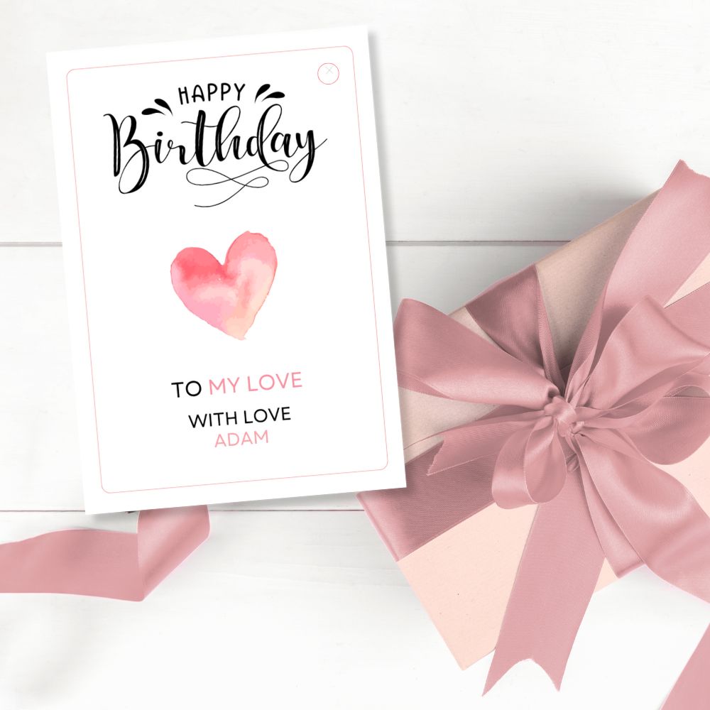 PINK HEART LARGE PERSONALISED GIFT TAG