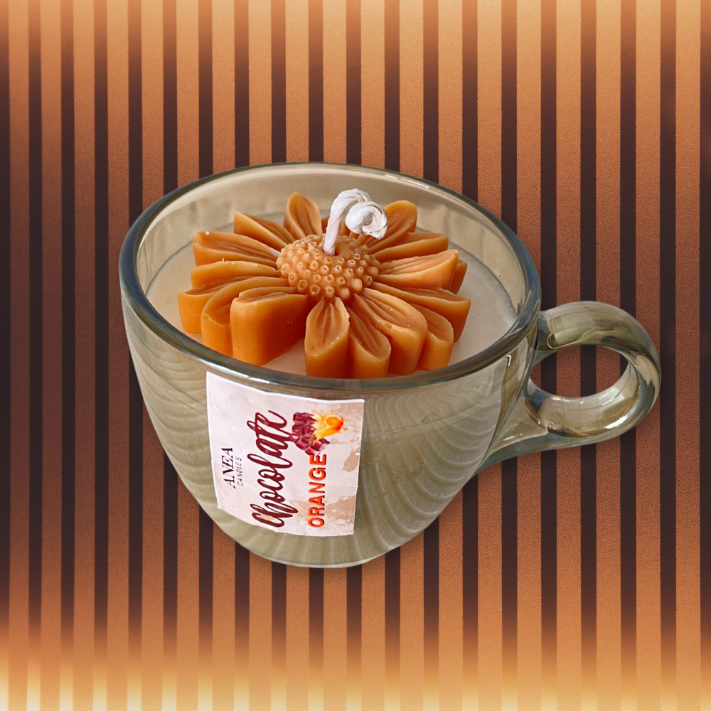 CHOCOLATE ORANGE DAISY CANDLE