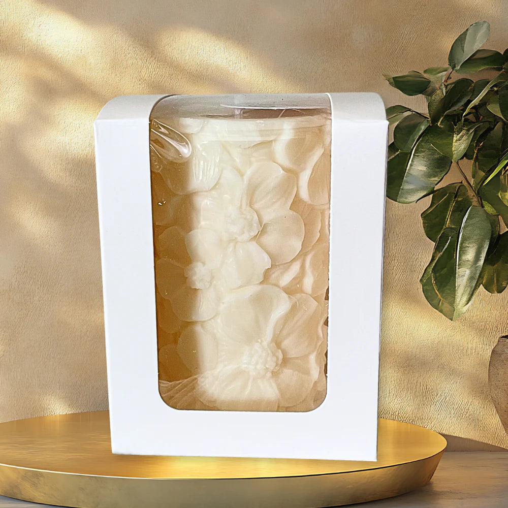FLORAL PILLAR COCONUT WAX CANDLE