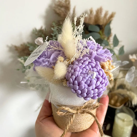 handmade fragranced FRESH LINEN LILAC FLOWER BOUQUET UK
