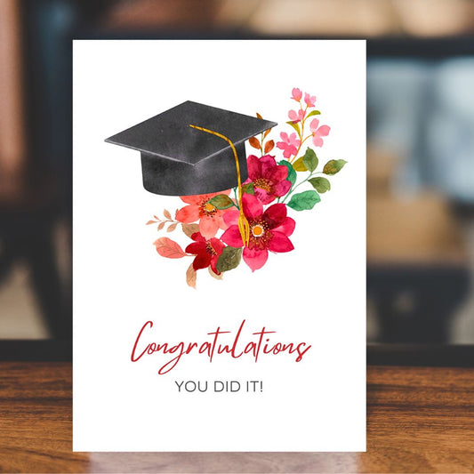 Wholesale floral congratulations graduation cards with elegant flower designs by ANEA & CO. Floral Congratulations Graduation Card