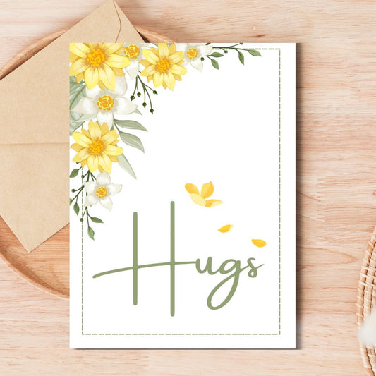 Hugs beautiful greeting card with warm, heartfelt design by ANEA