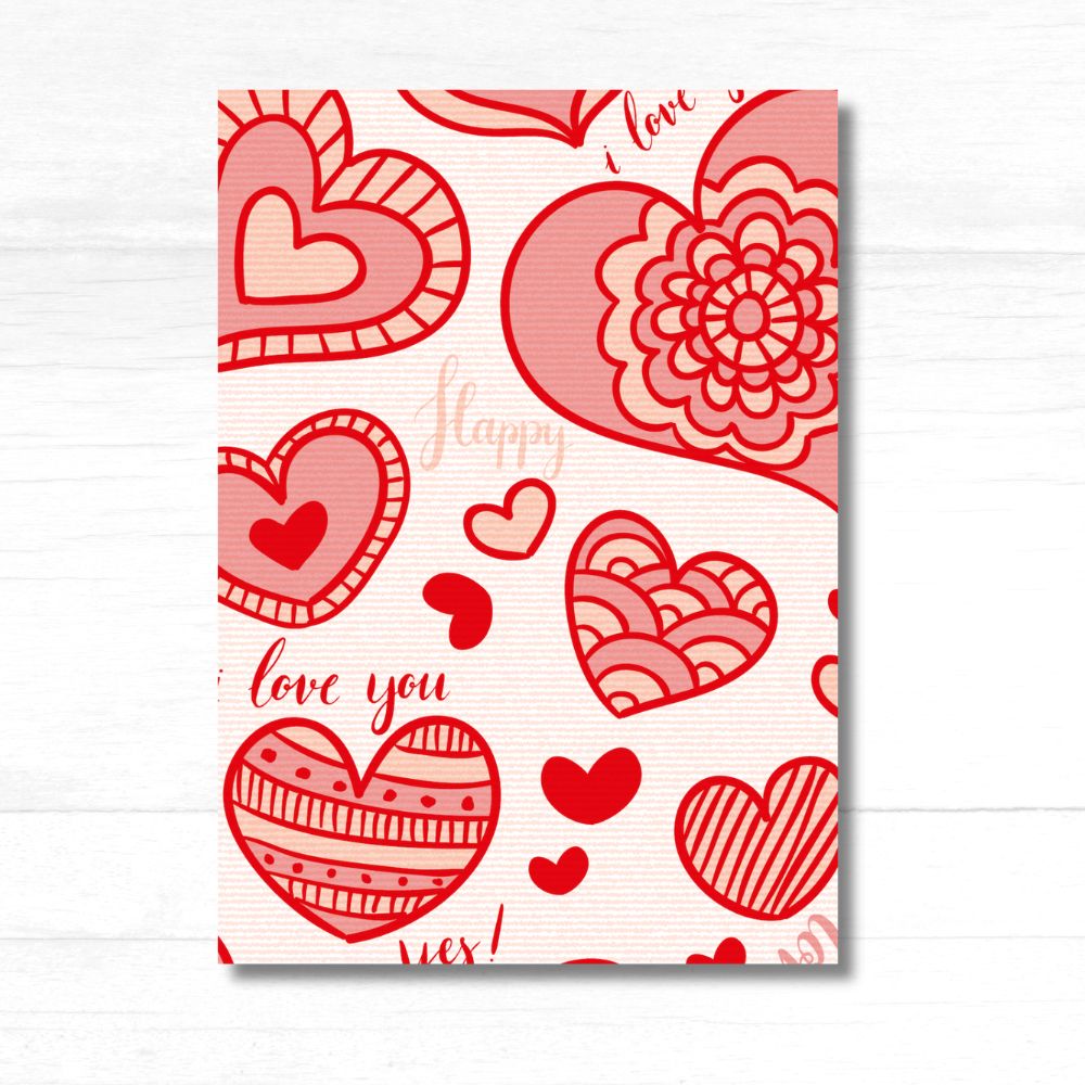Love Hearts Valentine's Card