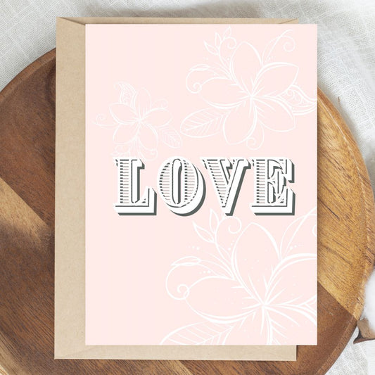 Floral Love Valentine Card with romantic flower design by ANEA.