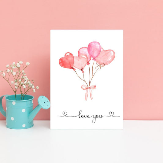 Love You Valentine card with romantic design by ANEA.