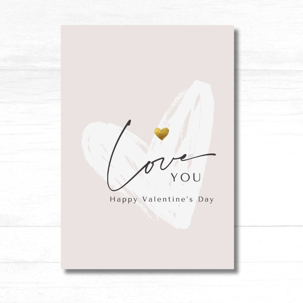 Love You Valentine Card with heartfelt design for expressing affection — ANEA greeting card.