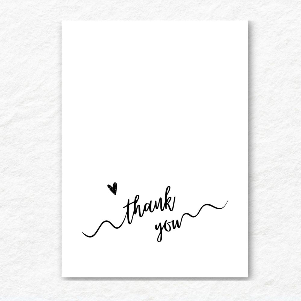 Minimalist typographic Thank You Card with elegant text design by ANEA