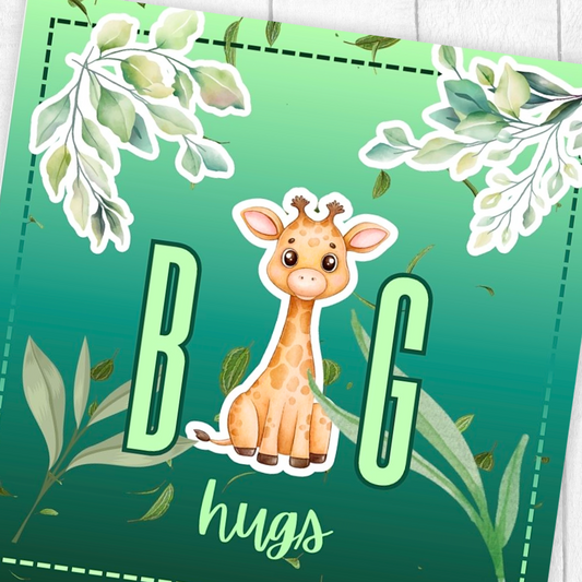 The 3D Big Hugs Giraffe Greeting Card. Perfect for birthdays, get-well wishes, or just because, it’s a cheerful keepsake that shows you care in the sweetest way.