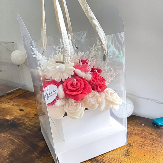 WHITE & RED ROMANTIC PREMIUM CANDLE BOUQUET