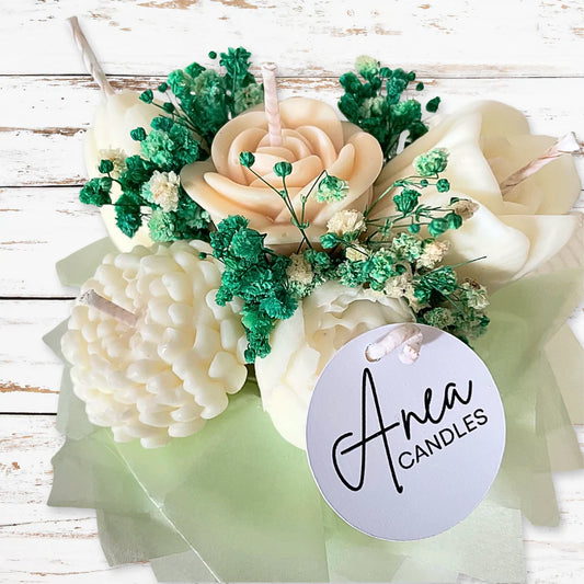 MIXED CANDLE FLOWER MINI BOUQUET