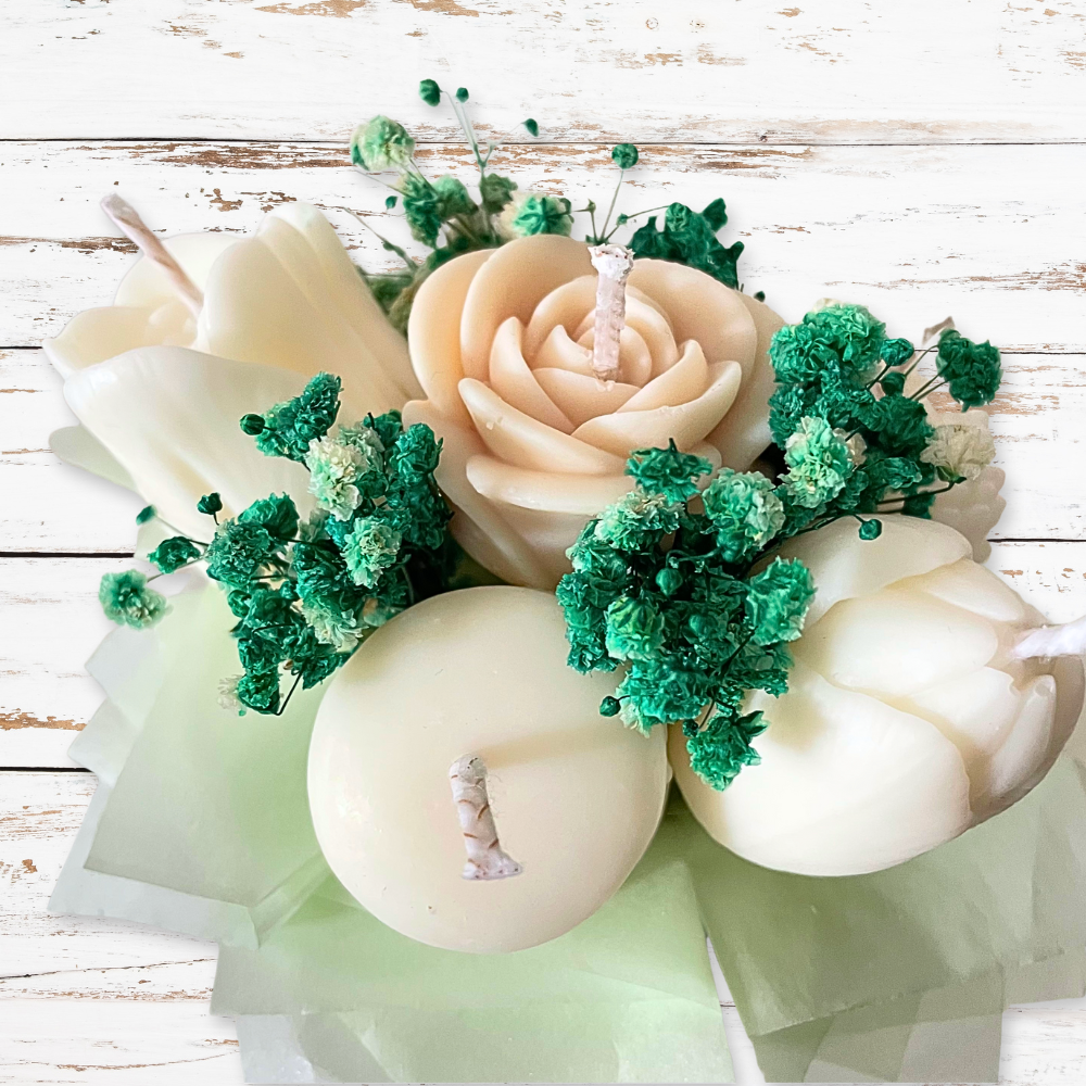 MIXED CANDLE FLOWER MINI BOUQUET