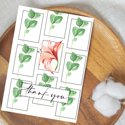 Botanical Thank You Card featuring elegant plant illustrations by ANEA