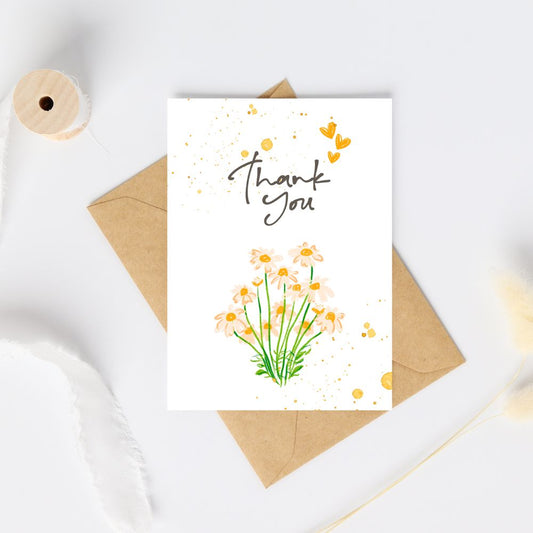 Wild Flowers Thank You Card featuring vibrant floral design by ANEA