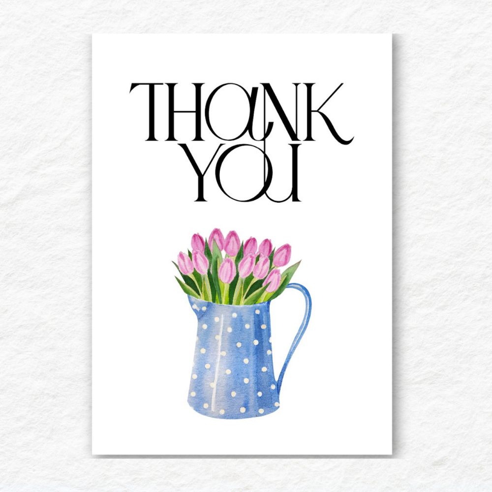 Simple thank you card with minimalist design by ANEA.