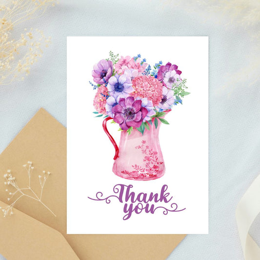 Peonies Thank You Card