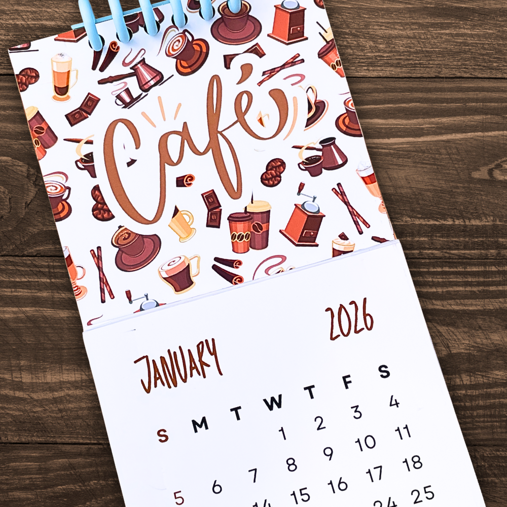 CAFE TEAR-OFF CALENDAR 2026