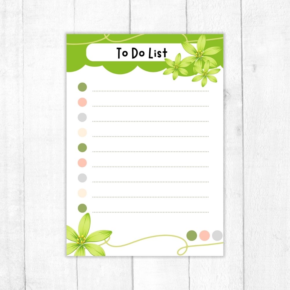 FRESH GREEN TO DO LIST A6 NOTEPAD
