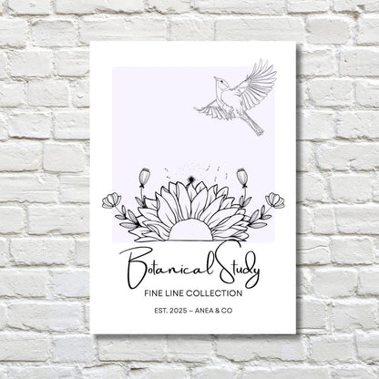 Botanical Study Collection floral poster featuring detailed botanical illustrations by ANEA