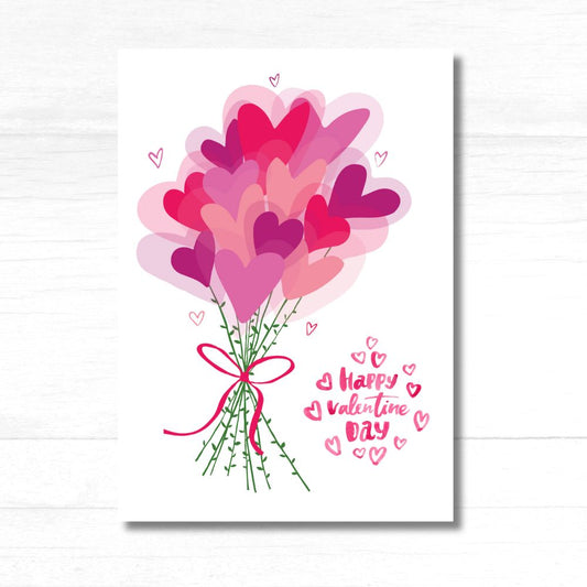 Happy Valentine’s Day Card by ANEA featuring a romantic design with hearts and elegant typography.