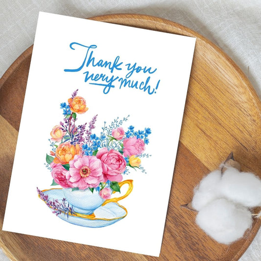 Flowers in the Cup Thank You Card